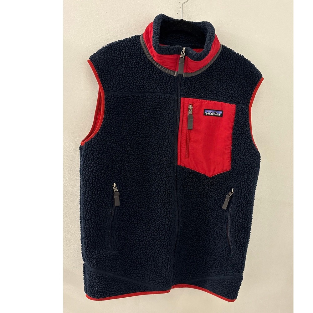Patagonia Mens Classic Retro-X Vest Navy Blue Red STY23048 Size M Gorpcore
